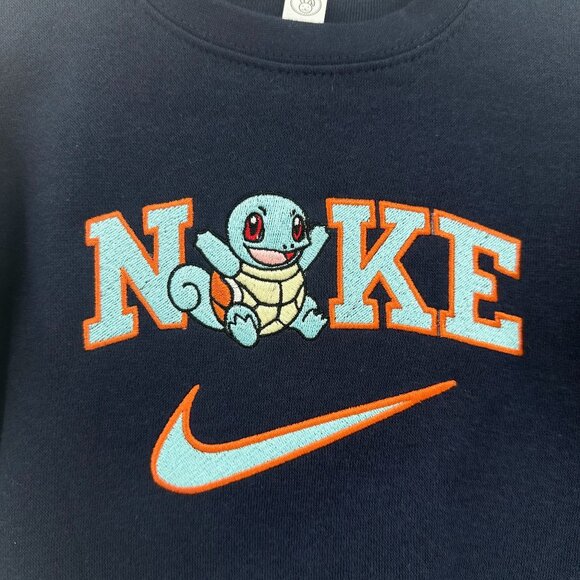Nike Pokemon Squirtle Embroidered Adult Unisex Crewneck Sweatshirt - Picture 1 of 4